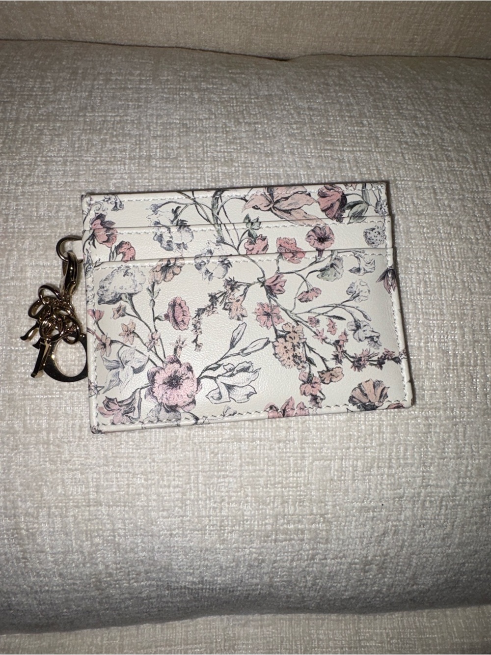 Dior lady Dior Freesia card holder in pink millefiori calfskin. NWOT